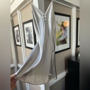 Victoria’s Secret silver/grey silk chemise/slip, Size M